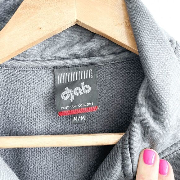 Djab Mens Bomber Jacket Turtleneck Full Zip Gray Medium - Picture 4 of 7